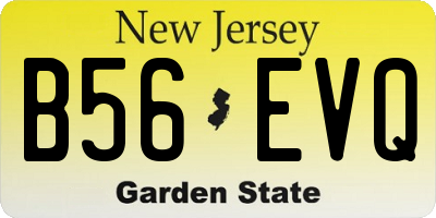 NJ license plate B56EVQ