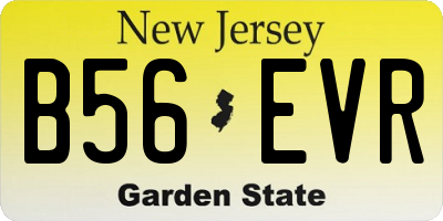 NJ license plate B56EVR