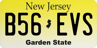 NJ license plate B56EVS