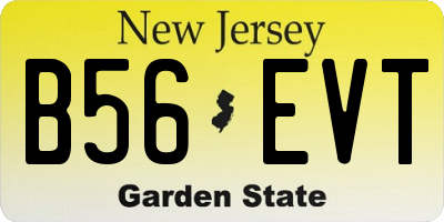 NJ license plate B56EVT