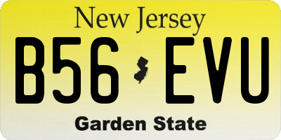 NJ license plate B56EVU