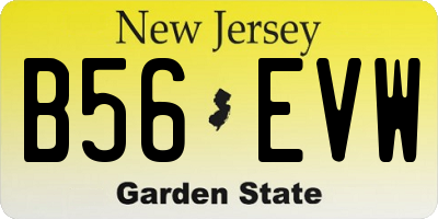 NJ license plate B56EVW