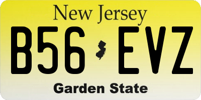 NJ license plate B56EVZ