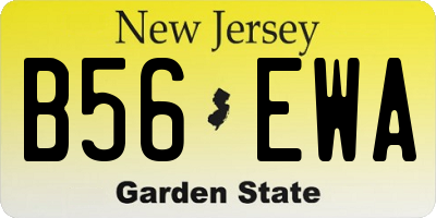 NJ license plate B56EWA