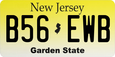 NJ license plate B56EWB