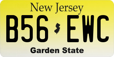 NJ license plate B56EWC