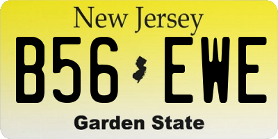 NJ license plate B56EWE
