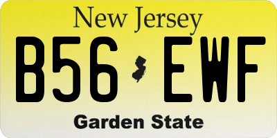NJ license plate B56EWF