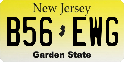NJ license plate B56EWG