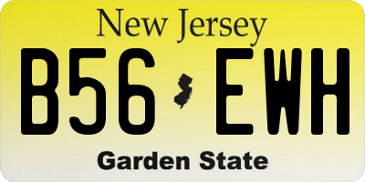 NJ license plate B56EWH