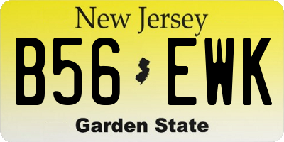 NJ license plate B56EWK