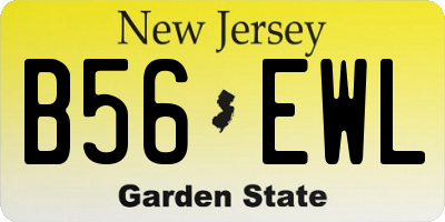 NJ license plate B56EWL