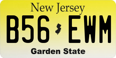 NJ license plate B56EWM