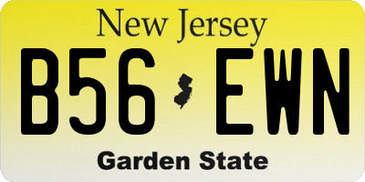 NJ license plate B56EWN