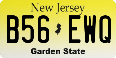 NJ license plate B56EWQ
