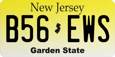 NJ license plate B56EWS