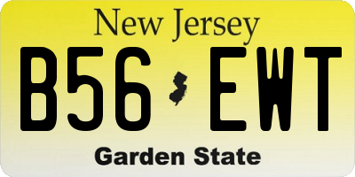 NJ license plate B56EWT