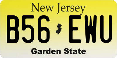 NJ license plate B56EWU