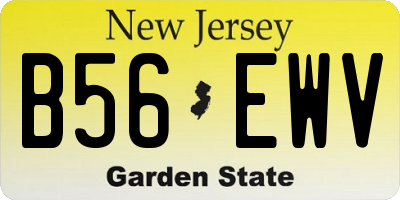 NJ license plate B56EWV