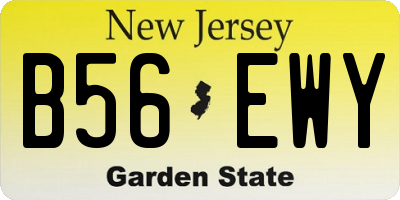 NJ license plate B56EWY