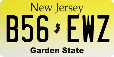 NJ license plate B56EWZ