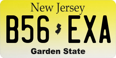 NJ license plate B56EXA