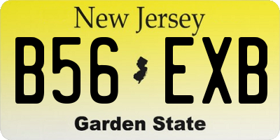 NJ license plate B56EXB