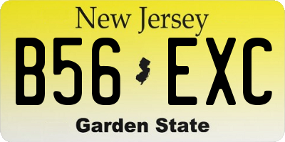 NJ license plate B56EXC