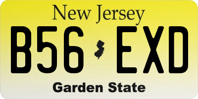 NJ license plate B56EXD