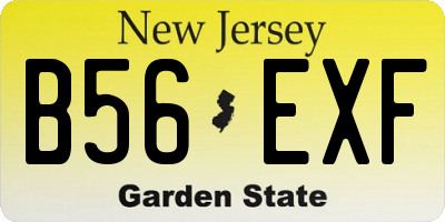 NJ license plate B56EXF