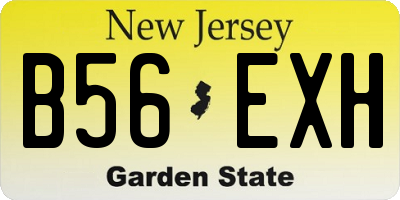NJ license plate B56EXH