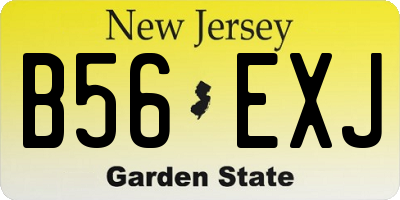NJ license plate B56EXJ