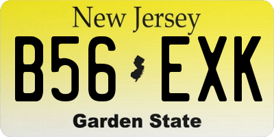 NJ license plate B56EXK