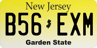 NJ license plate B56EXM
