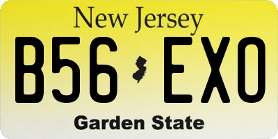 NJ license plate B56EXO
