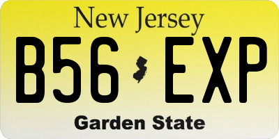 NJ license plate B56EXP