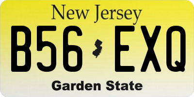 NJ license plate B56EXQ
