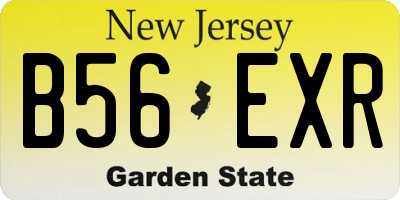 NJ license plate B56EXR