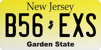 NJ license plate B56EXS