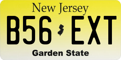 NJ license plate B56EXT