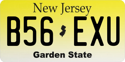NJ license plate B56EXU