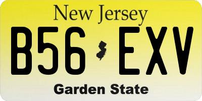 NJ license plate B56EXV