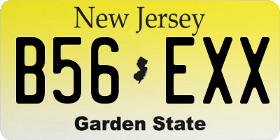 NJ license plate B56EXX