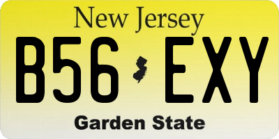 NJ license plate B56EXY