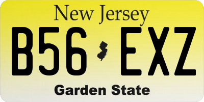 NJ license plate B56EXZ