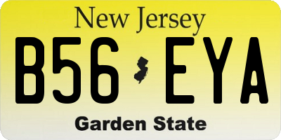 NJ license plate B56EYA
