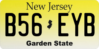 NJ license plate B56EYB