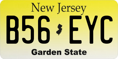NJ license plate B56EYC