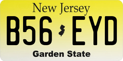 NJ license plate B56EYD