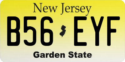 NJ license plate B56EYF